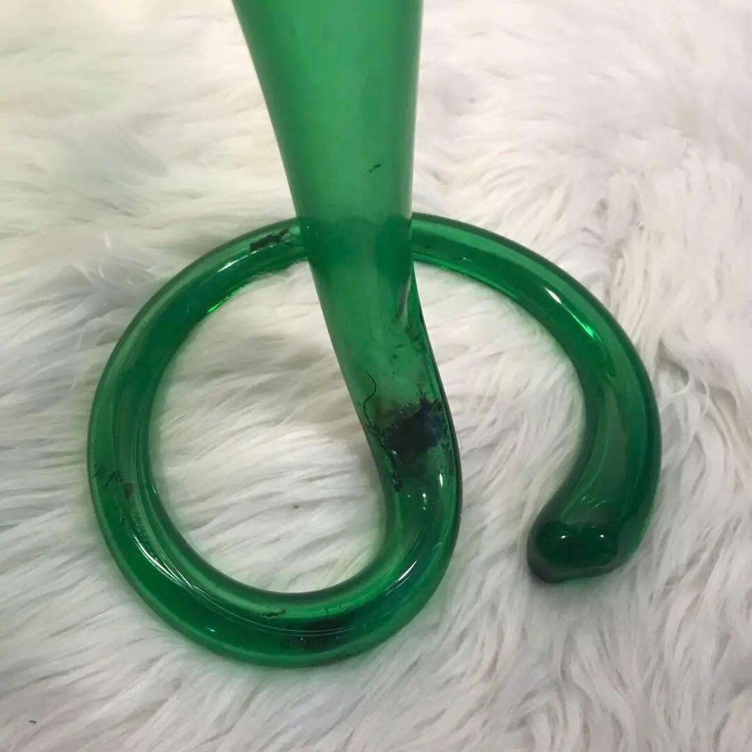 【 超希少品 】70's STIVER ITALY 大型 花瓶 クリスタル 緑
