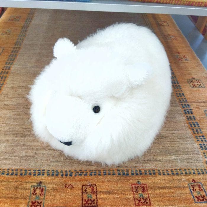 西川ふわふわ羊のぬいぐるみ 本革　約45×30×28cm