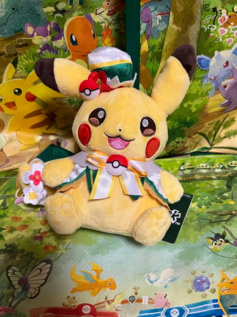 新品　ポケパーク　カントー　 ショップ　限定 ピカチュウ　ぬいぐるみ5体セット