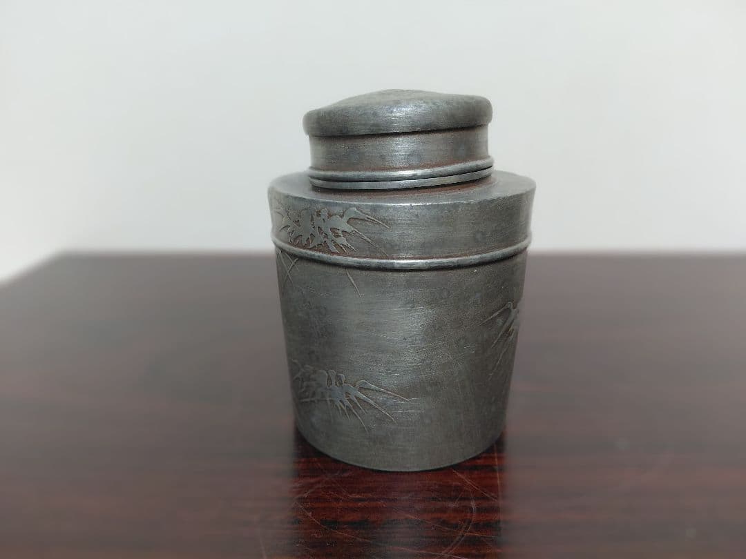 古い錫　茶壺　茶入　茶道具
