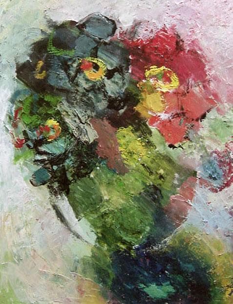 油絵 菅家令子 絵 絵画 インテリア 額付(白) uF6-111302 花