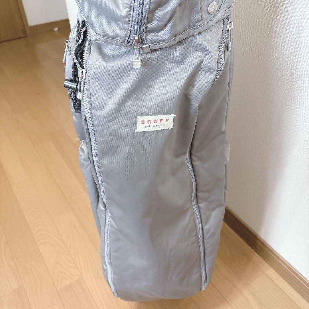 K417 onoff ライトグレー ハンドル付き キャディバッグ