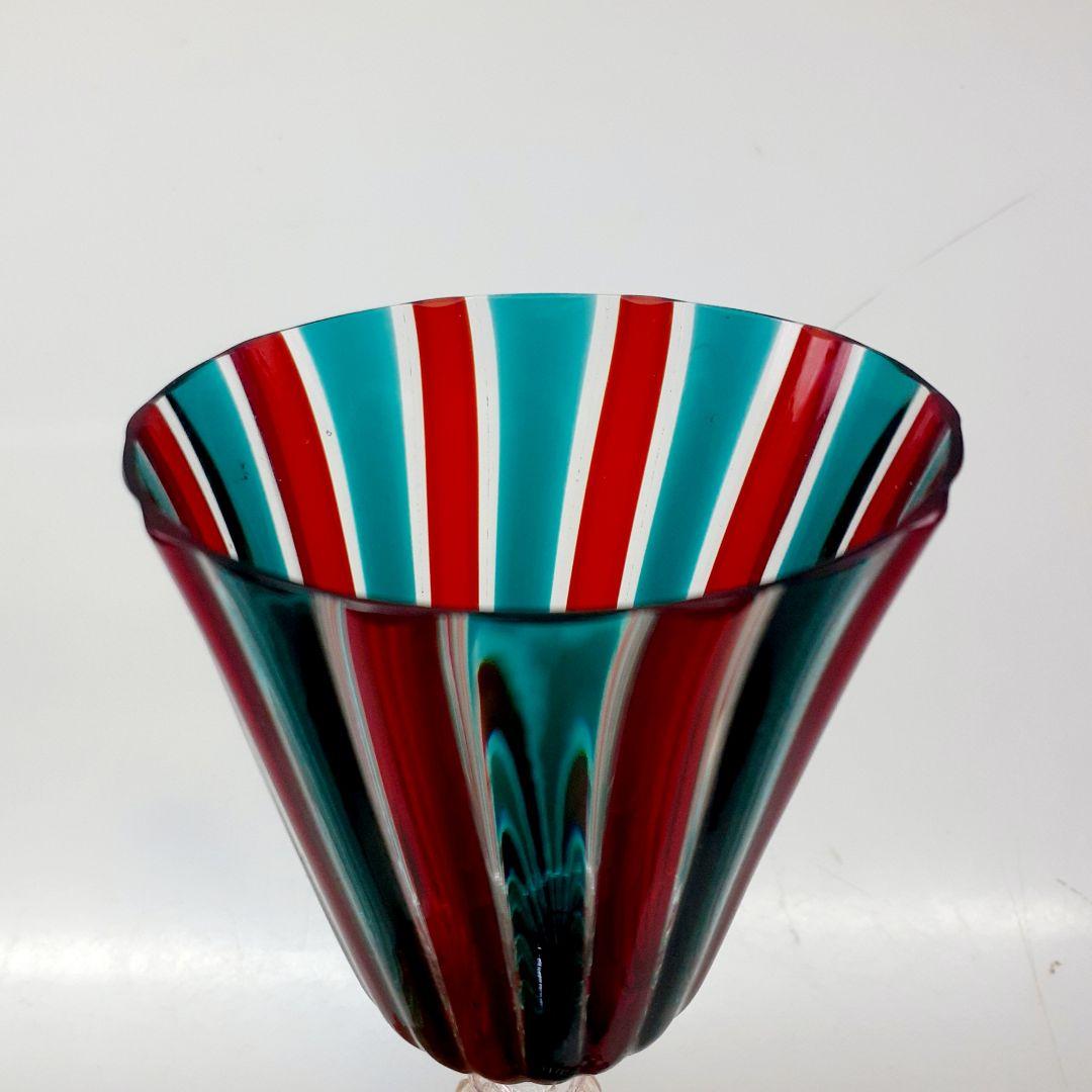 MURANO ムラノ 金彩 レッド レース ドルフィン モチーフ グラス