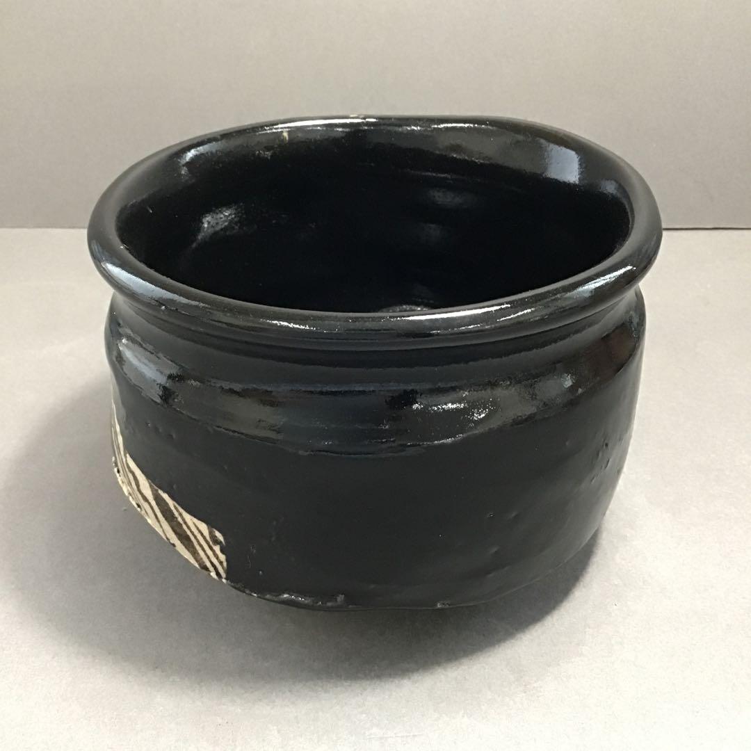 茶道具 黒織部 加藤 鈔 作 共箱 N278CI