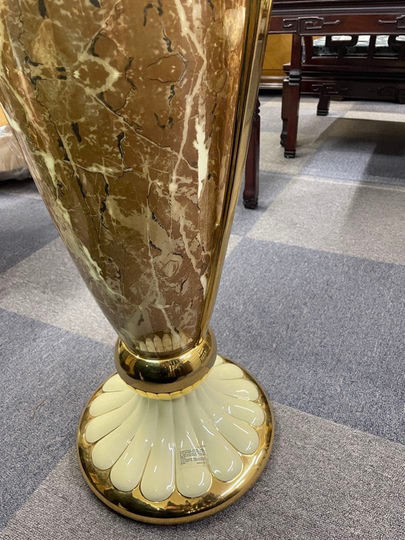 ■高級イタリア製24金Valle d'oro Patchi 花台 アンティーク