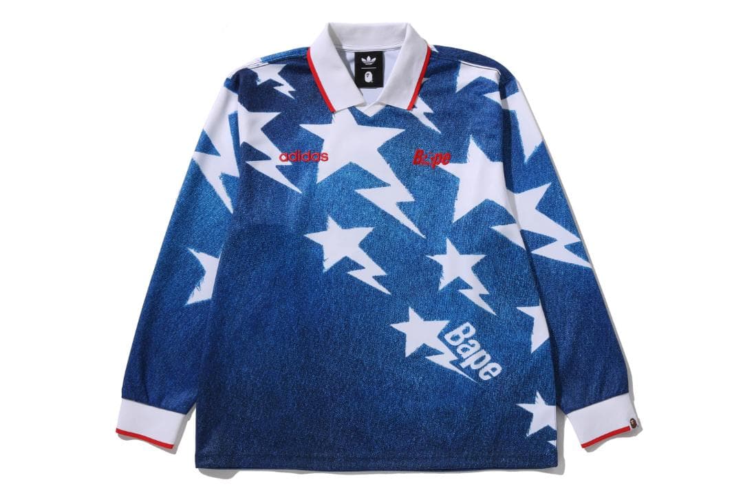 ウェア A BATHING APE adidas LS Sta Jersey Blue
