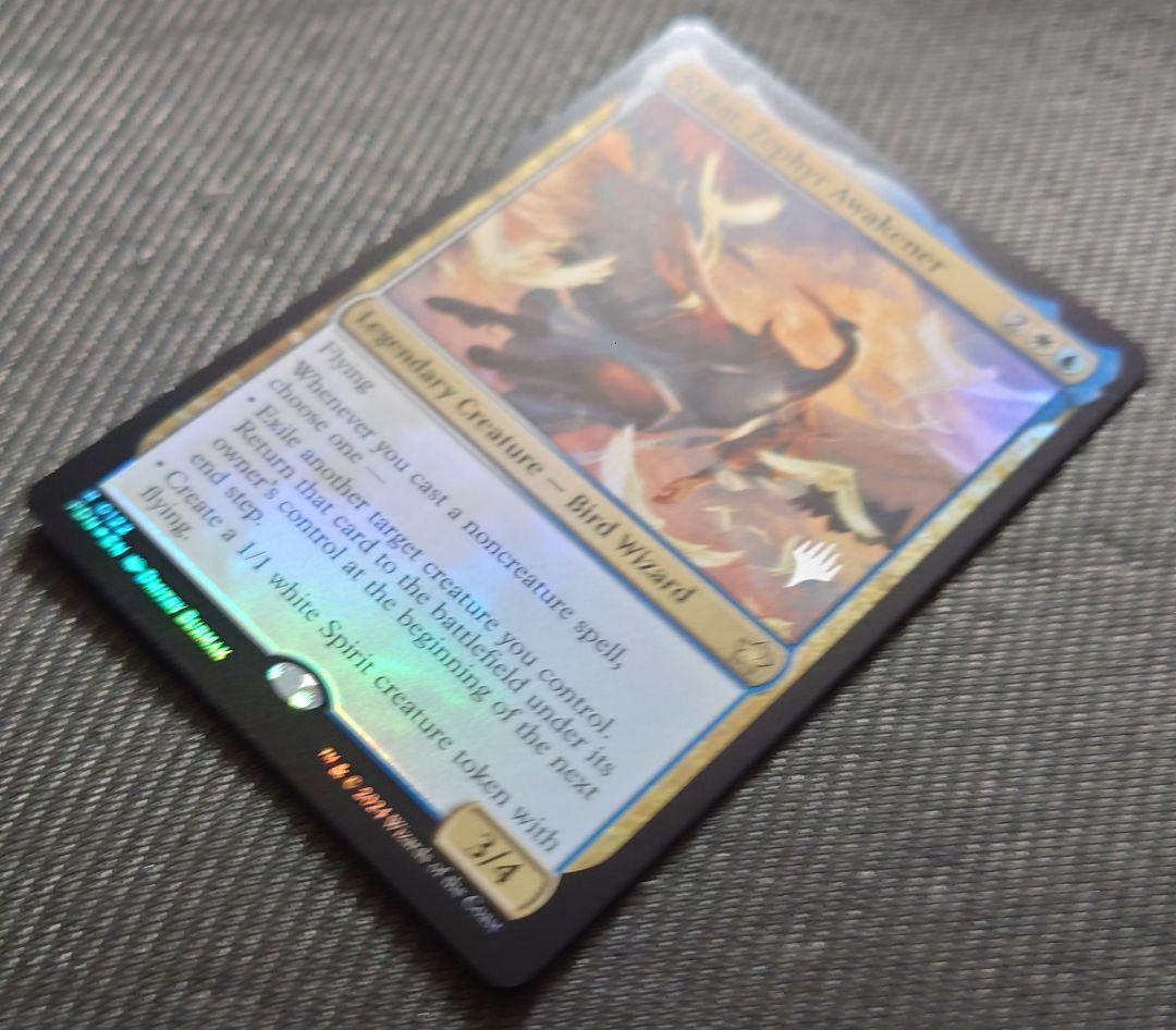 mtg 稀少 英語 箔押しプロモ FOIL 微風を呼び覚ますもの、カイカ fdn
