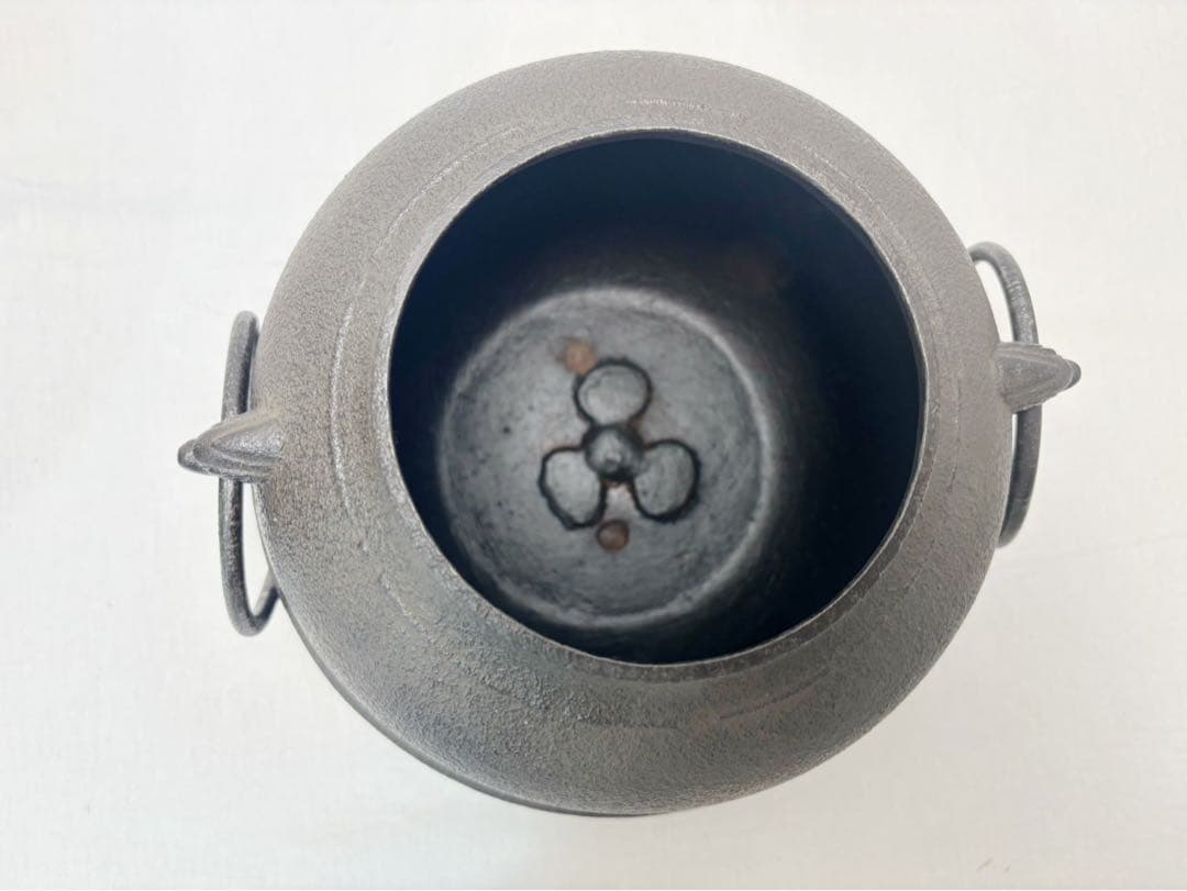 美品 茶道具 菊地政光作 唐銅朝鮮風炉 真形釜添 釜印 野々田電熱器付