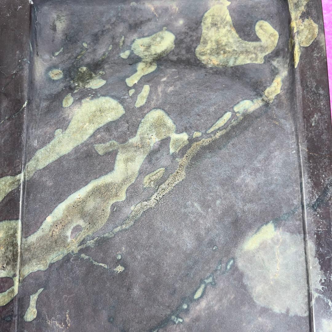 ⭕️端渓硯　希少　翡翠紋　綺麗　22cm超え　長方研