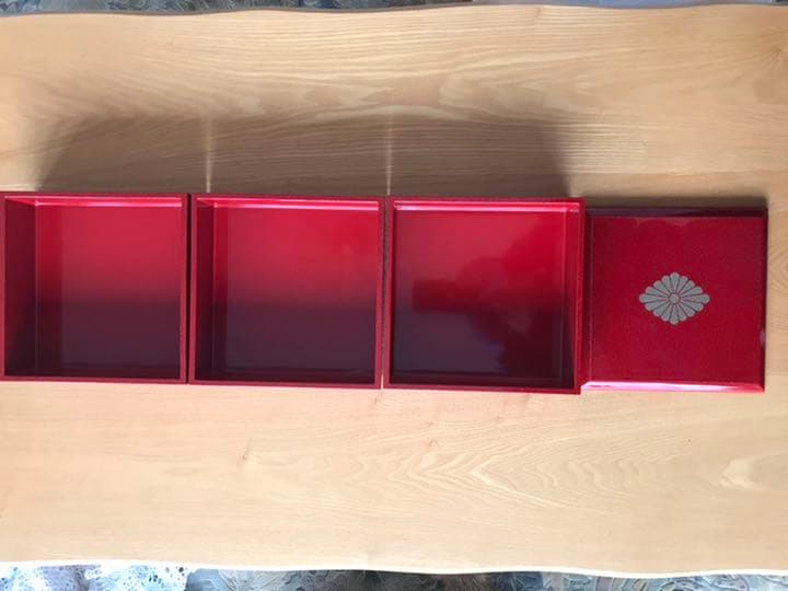 【未使用品】伝統工芸 津軽塗 重箱 三段【七々子塗】
