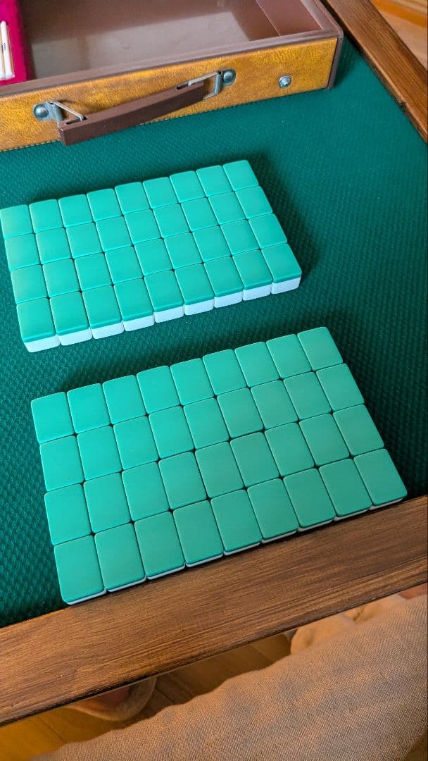 鶴一索　ミズノ丸一　ひまわり　背緑　27mm　＆東京麻雀　竹牌　チップ　セット