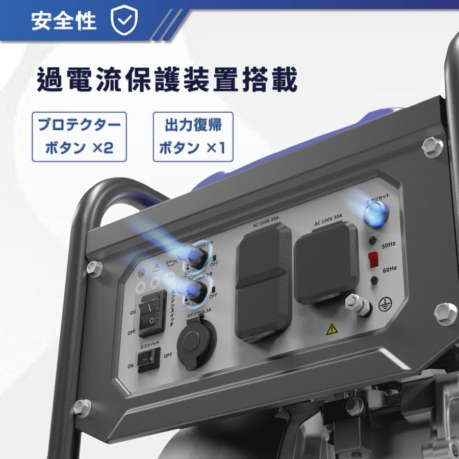 Gaidohインバーター発電機 定格4.0kVA ガソリン 正弦波 低騒音 高性