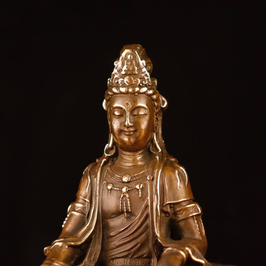 銅像 銅仏 自在観音菩薩仏像 坐龍仏珠観音仏像 仏堂奉納 工芸品 置物