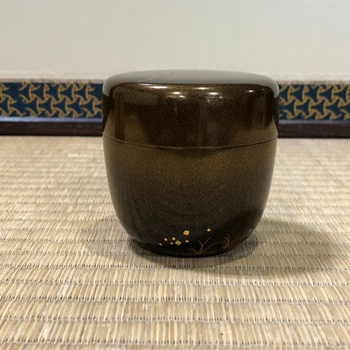 【茶道具】棗　螺鈿蒔絵　秋の聲　弘志作　鈴虫　R-0311　お3