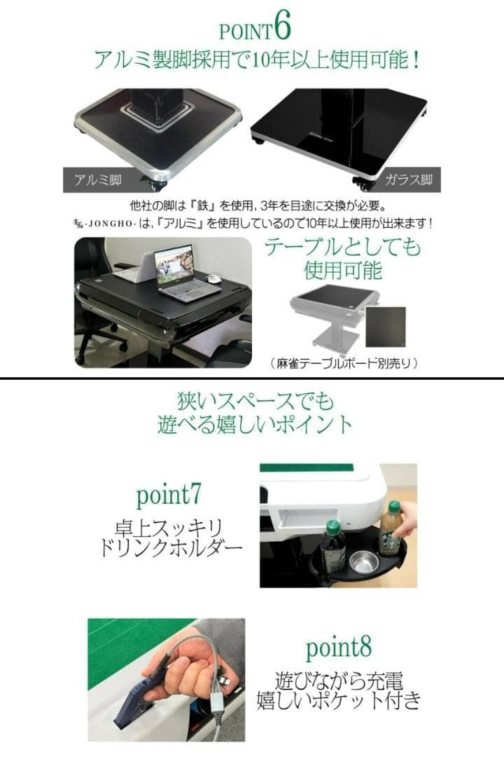 全自動 麻雀卓 点数表示 麻雀台 アルミ脚 折りたたみ 家庭用（マットブラック）