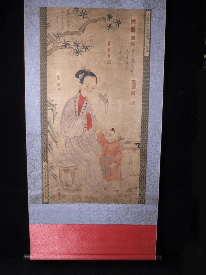 【骨董掛け軸】人物図 中国唐時代　趙伯駒 肉筆保證 AK601A12-2