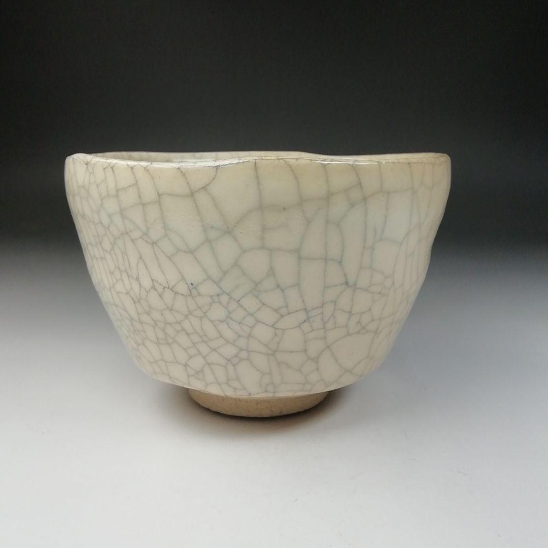 Ｔ６５１　茶碗　『峯の雪』『写常慶作』『平安　祥悦 造』　共箱　抹茶碗　茶道具
