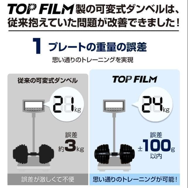 ダンベル 可変式ダンベル 24kg アジャスタブル ダンベルセット 2663