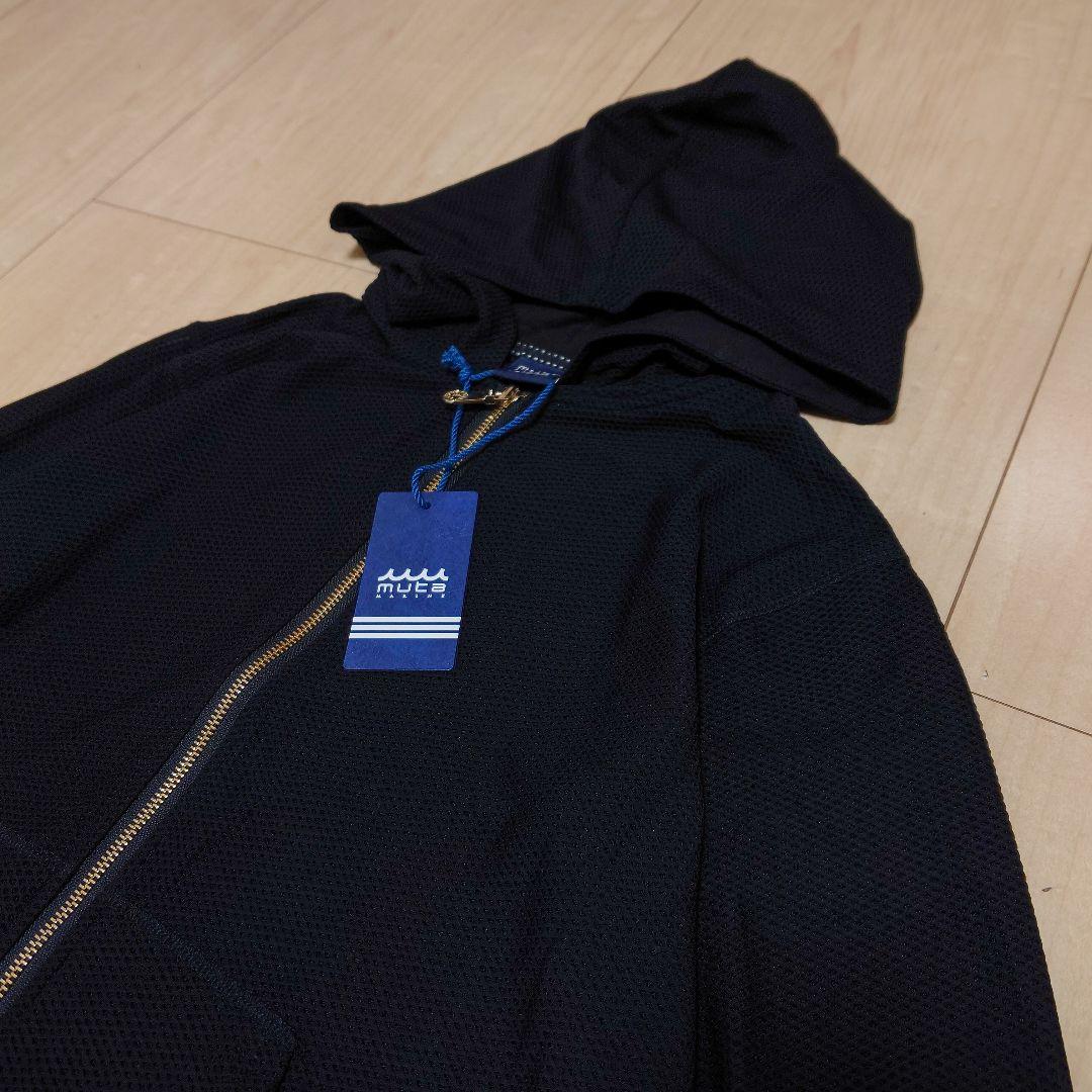 新品 MUTA メッシュジップパーカー ブラック