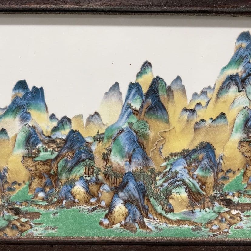 景徳鎮 陶板画 千里江山図壁掛け画 装飾品 工芸品 美術品 置物