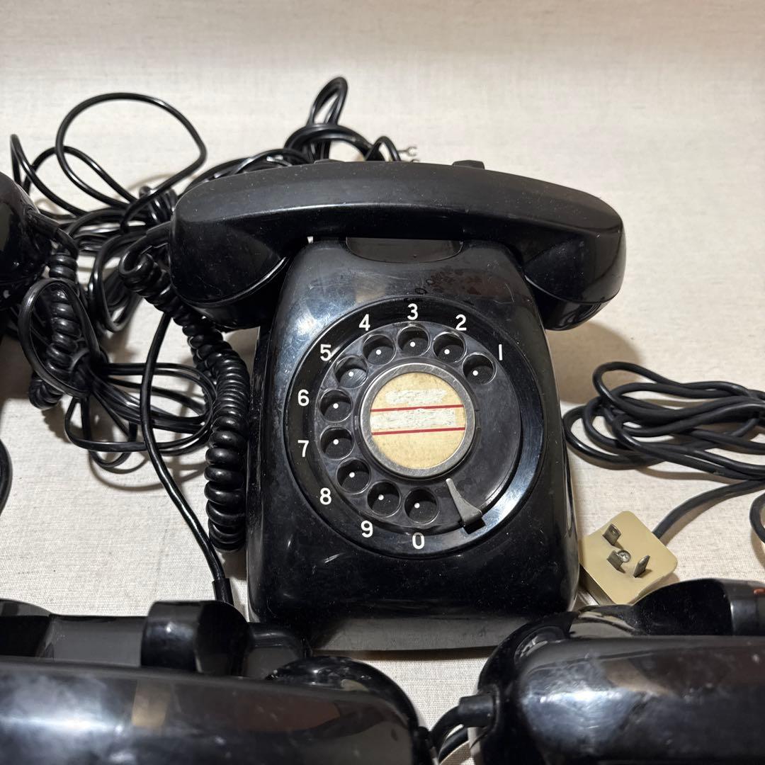 60s 昭和レトロ Japan 黒電話 ダイヤル式電話機 5台まとめ売り セット