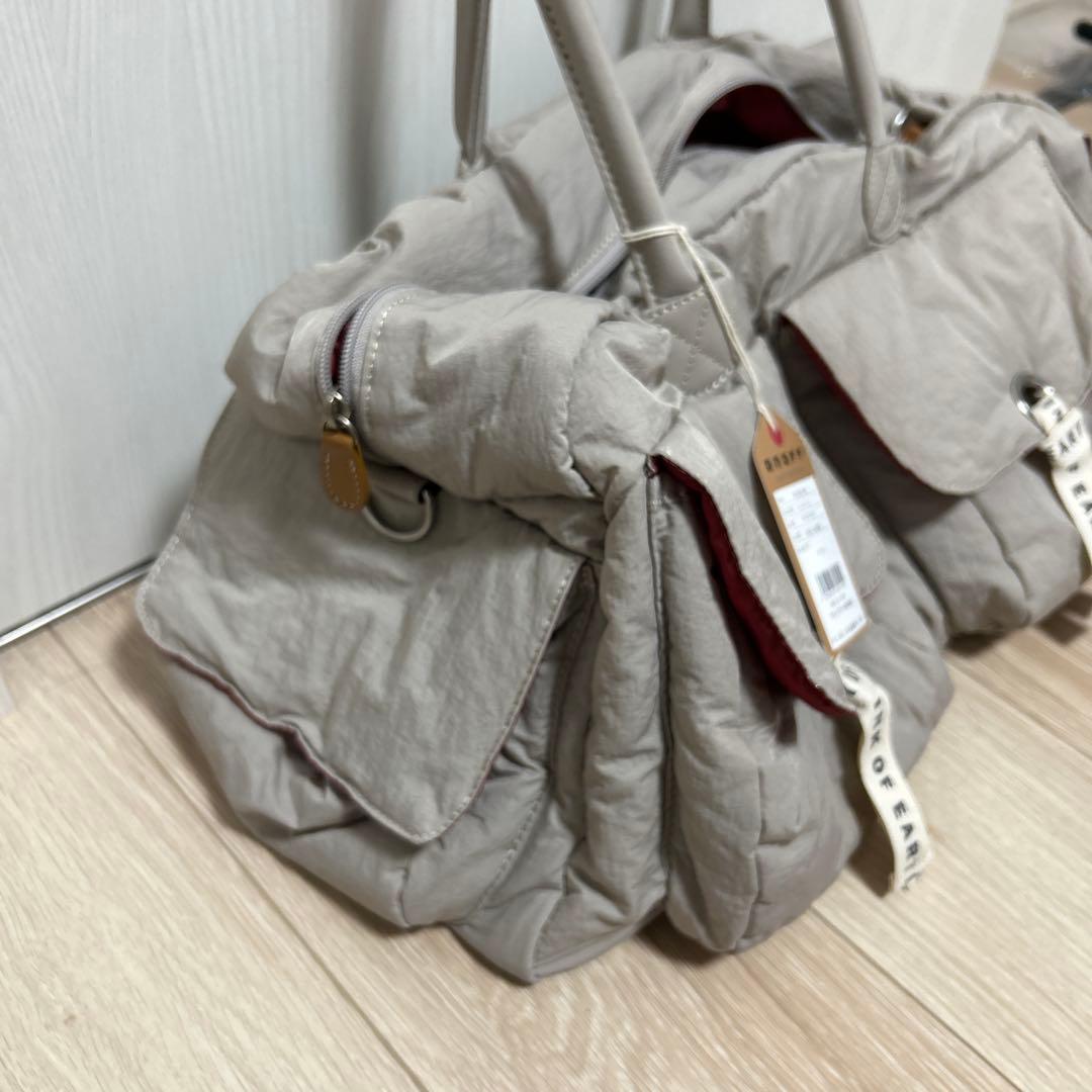 グレー ナイロン トートバッグ