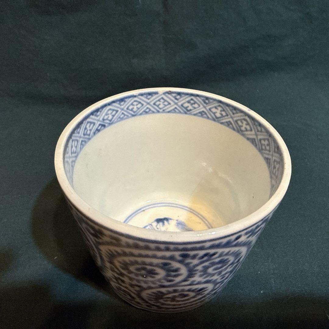 古伊万里　総柄　蛸唐草文　蕎麦猪口