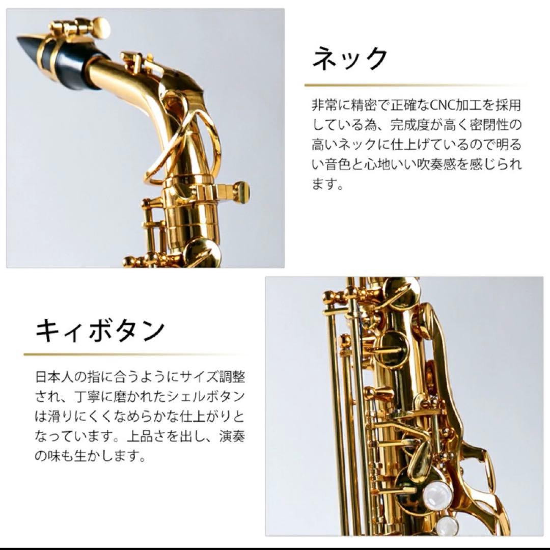 【くまぞう】アルトサックス 入門セット 8点　ゴールドラッカー ケース付き