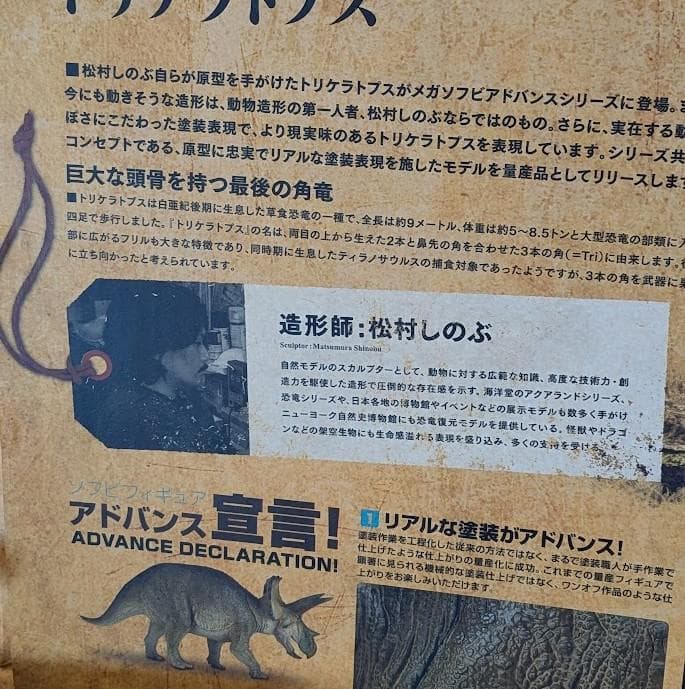 【アッキー】トリケラトプス（海洋堂）メガソフビアドバンス 箱入り未使用品