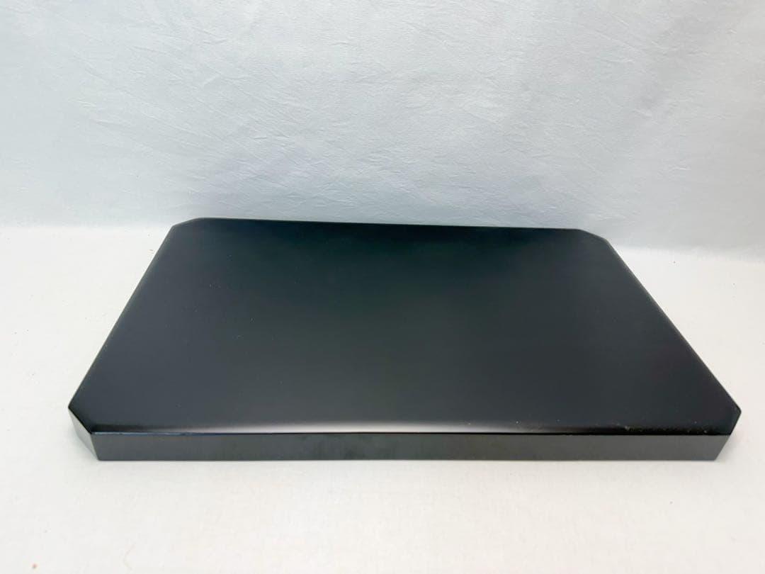未使用 懐石道具 木製黒真塗 脇引き盆二枚セット 紙箱