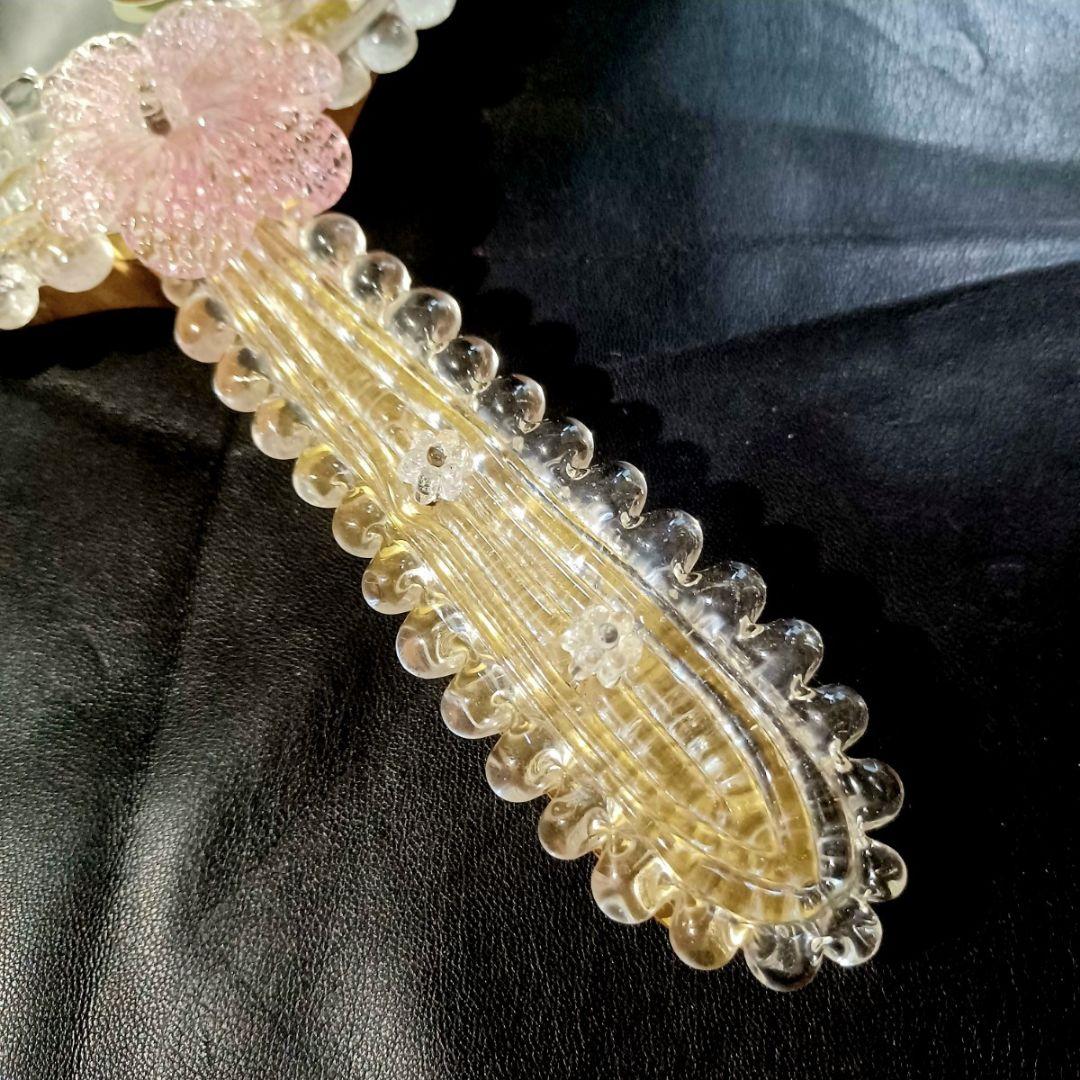 MURANO GLASS ITALY 34㎝ ムラノ ハンドミラー 手鏡