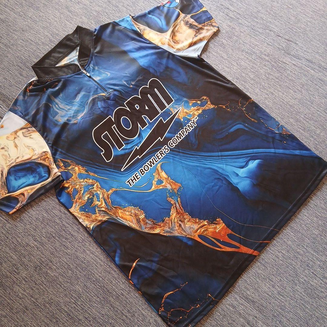 ✨新品✨ボウリングウェア　STORM　2XL　ブルー　マーブル　大きいサイズ
