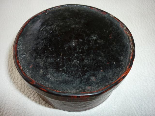 美品1800年前期 チャクリー王朝◆タイ タイルー族 漆器線彫り草花紋様 茶箱