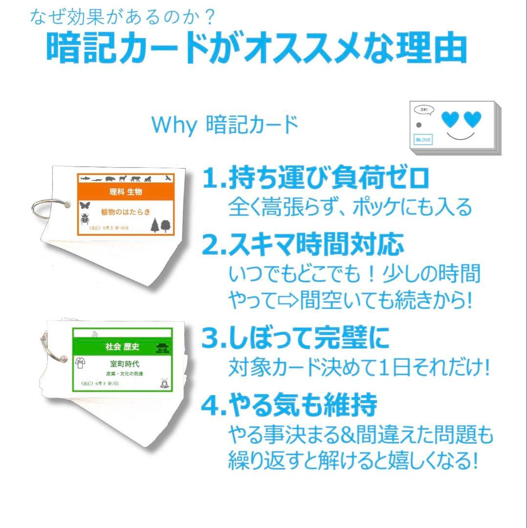 中学受験 暗記カード【5年下 理科全セット 1-18回】予シリ 組分けテスト