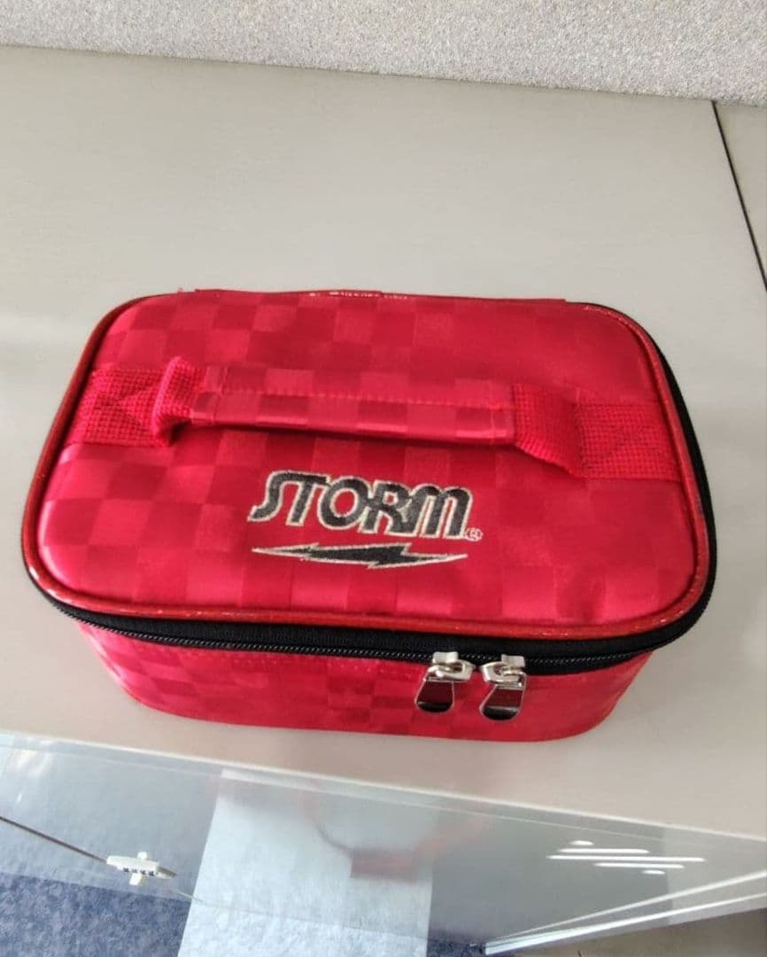 ストーム3ボールバッグ赤　耐熱バッグ3個、アクセサリーバッグ、シングルバッグ