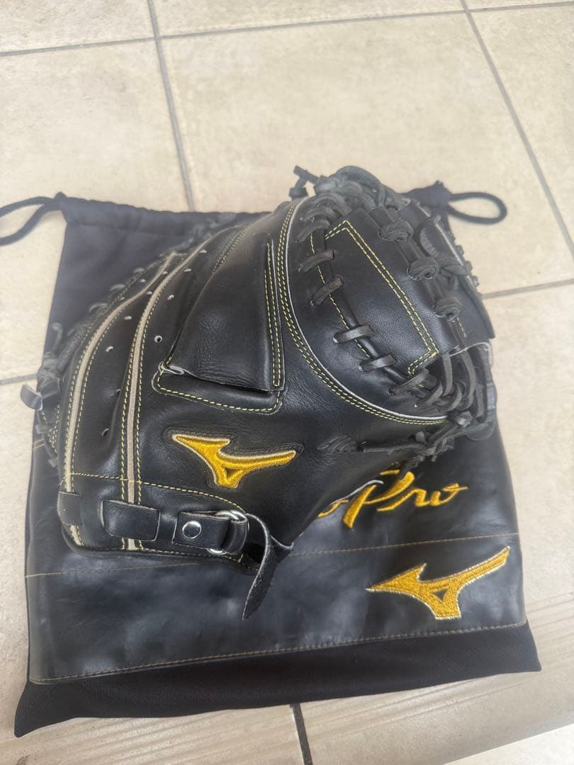 Mizuno Pro キャッチャーミット 黒　セット