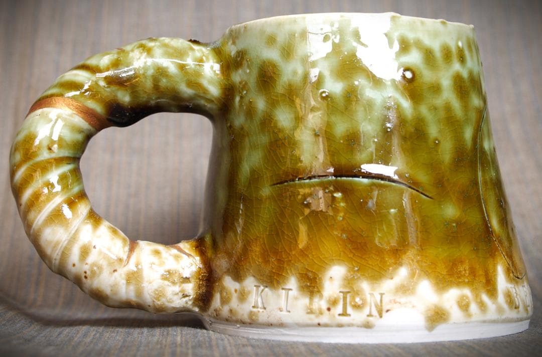 希少作★鯉江良二★織部マグカップ★KIRIN　MUG　COLLECTION