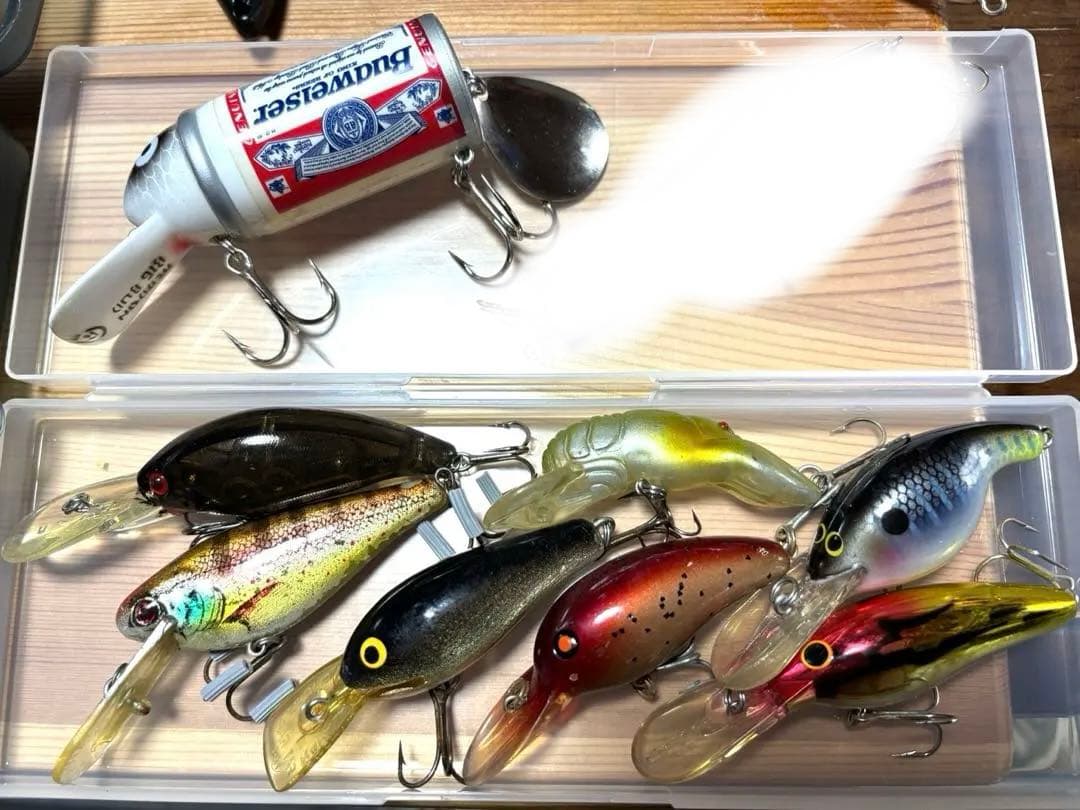 バス釣り引退　ルアー釣りセット　バス釣りセット　ケース付きルアー　OLDタックル