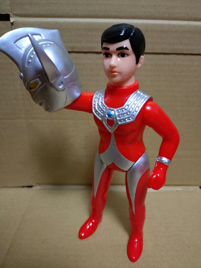 ブルマァク 復刻 マスク取れウルトラマンタロウ(シルバー) &大 セット ソフビ