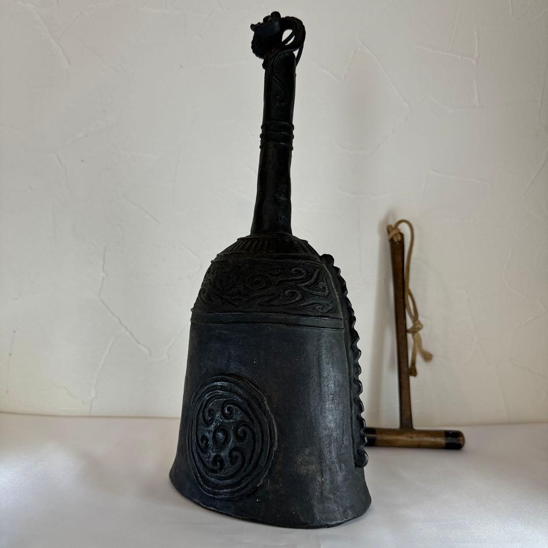 吊鐘　古銅 釣鐘 金属 工芸品　骨董　古道具　青銅器