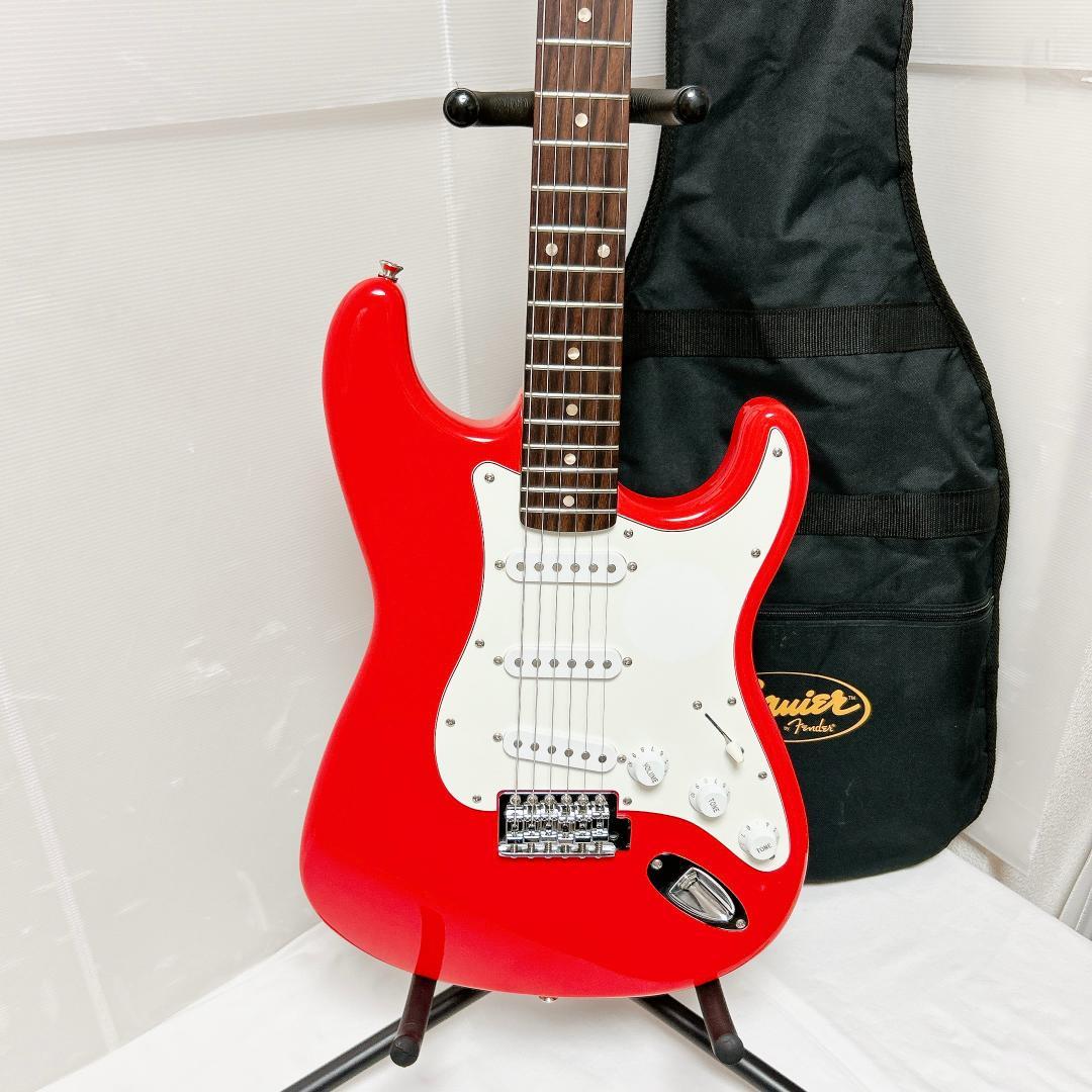 美品 Squier スクワイヤー ストラトキャスター 赤 ヴァーミリオンレッド