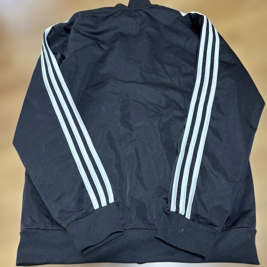adidas ストライプジャージジャケット 黒