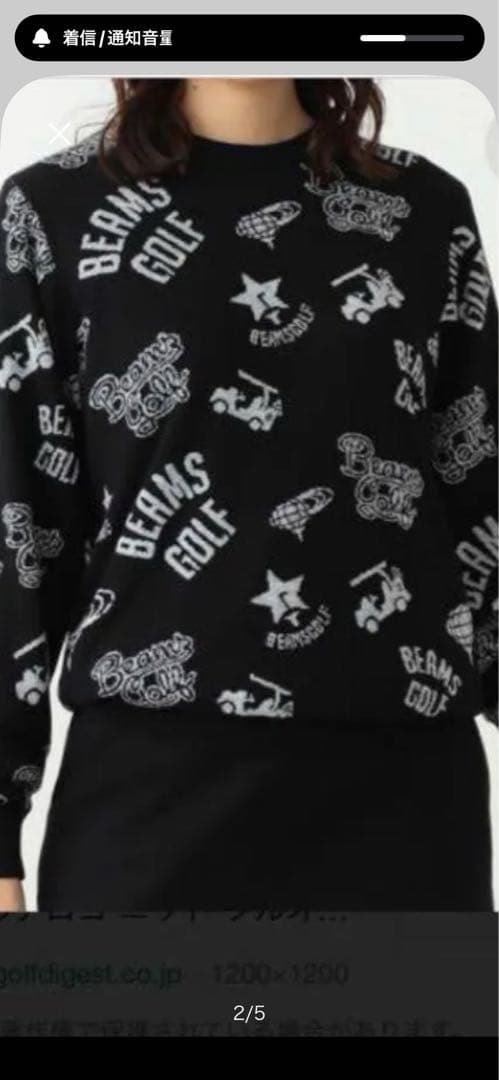 BEAMS GOLF マルチロゴニット Mサイズ
