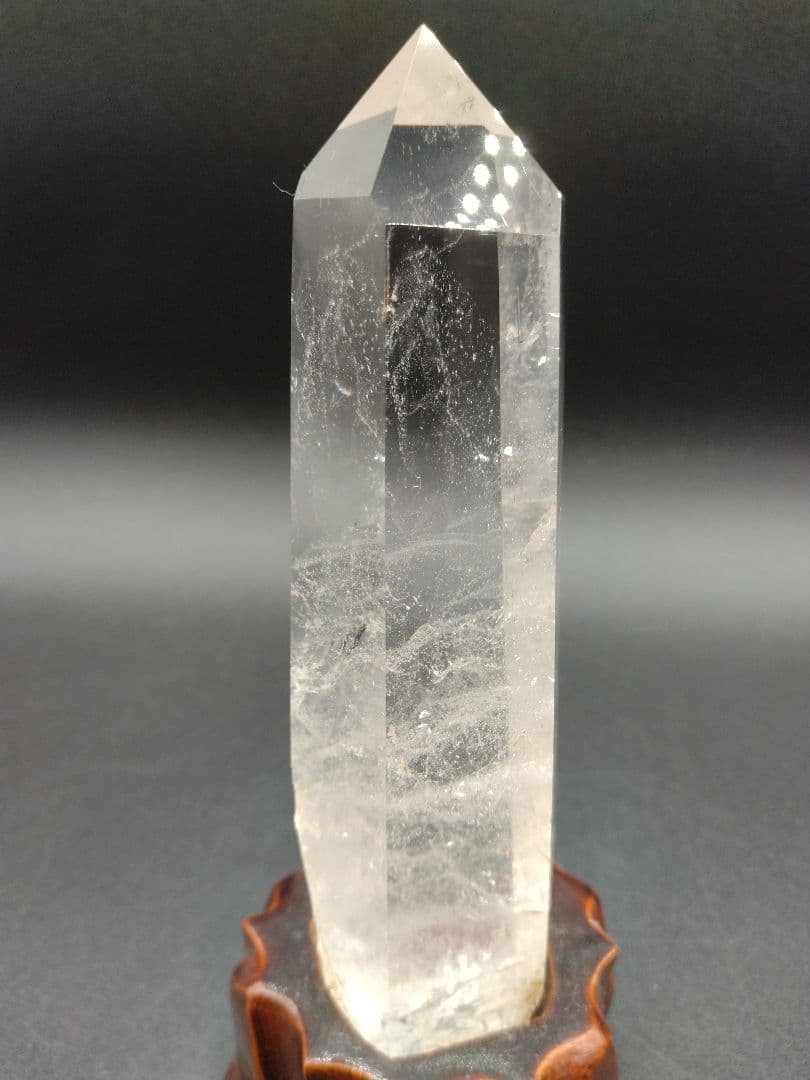 水晶 ポイント 約270g 置物 パワーストーン 台座付 【2-w】