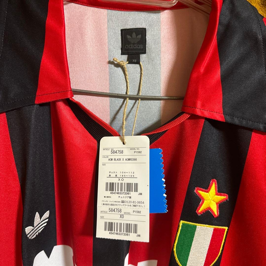 新品　赤黒ストライプ 6番　ACミラン　バレージ　football サッカー