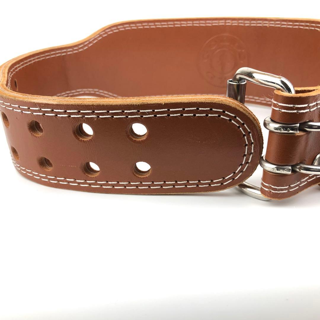 美品　ゴールドジム プロレザーベルト Mサイズ トレーニングベルト　ブラウン