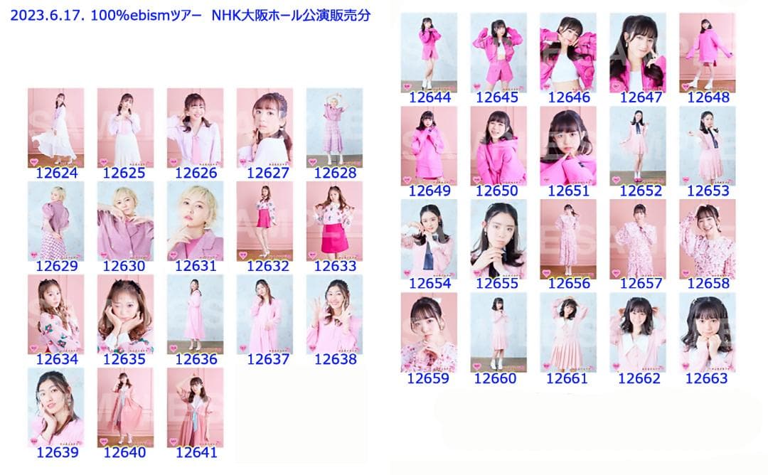 私立恵比寿中学（エビ中）2023春ツアー販売分生写真（苫小牧～横浜）