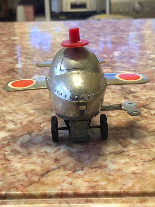 鑑定団　米澤ビンテージ　ゼンマイ式飛行機　ブリキ/セルロイド　ヨネザワ製　日本製