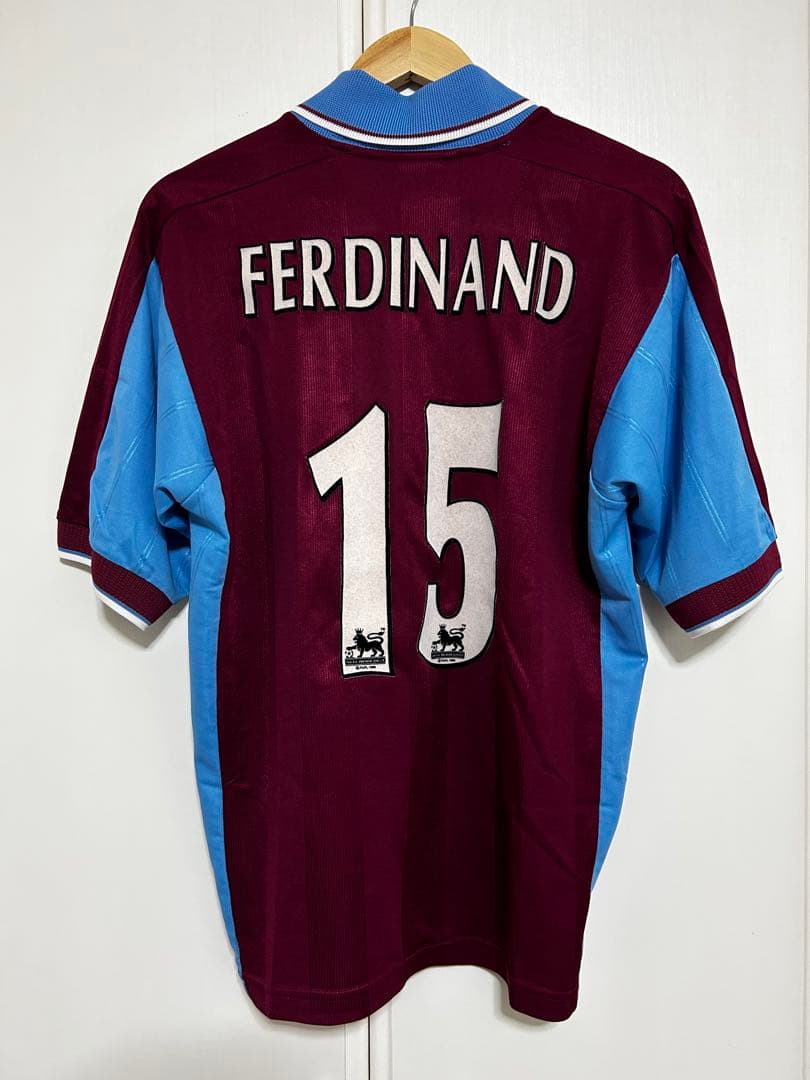 ウェストハムユナイテッド　98〜99 ホームシャツRio Ferdinand