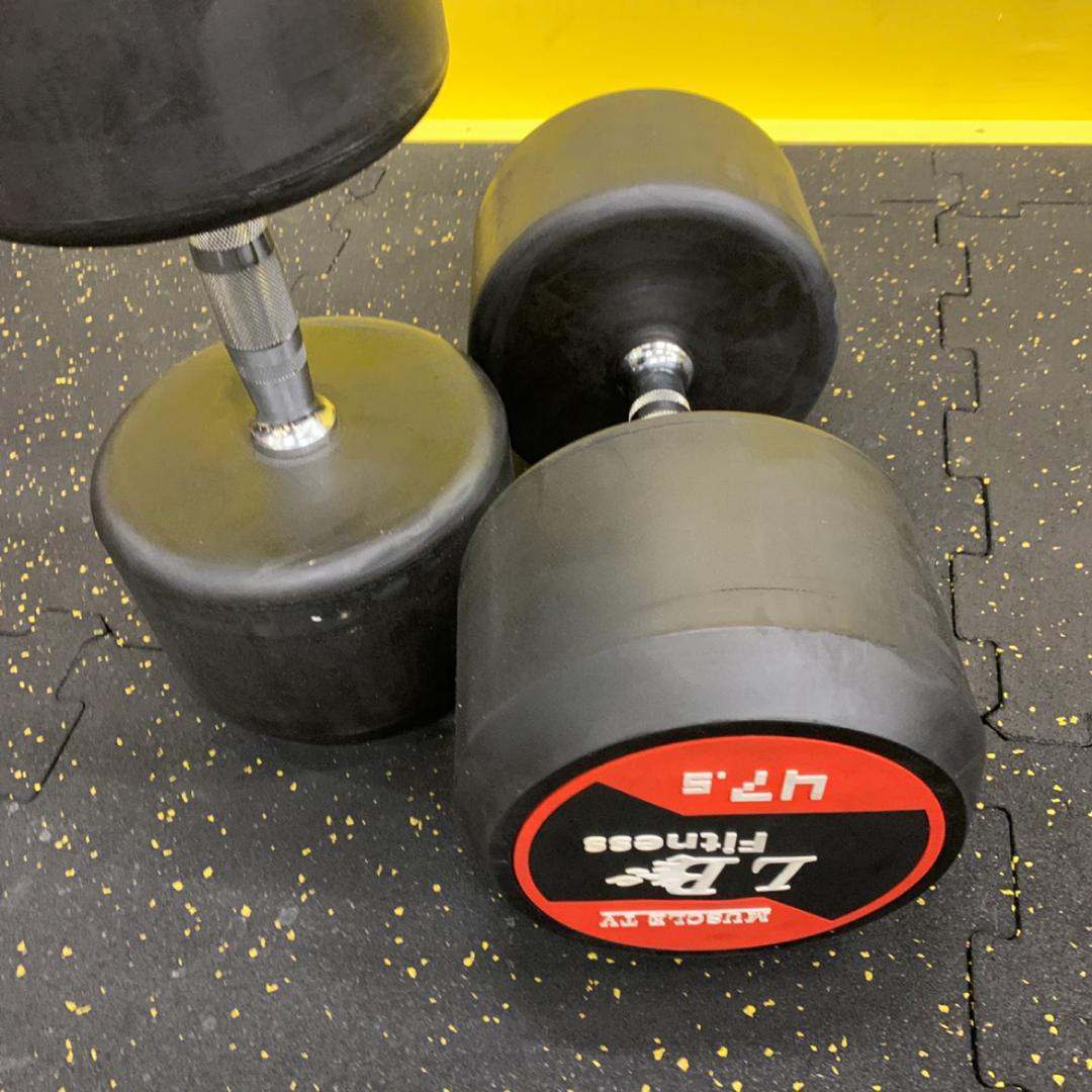 【30％OFF】ラバーダンベル 丸型 47.5kg×2個セット（計95kg）